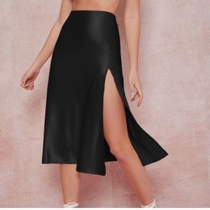 Satin Rose colored skirt.